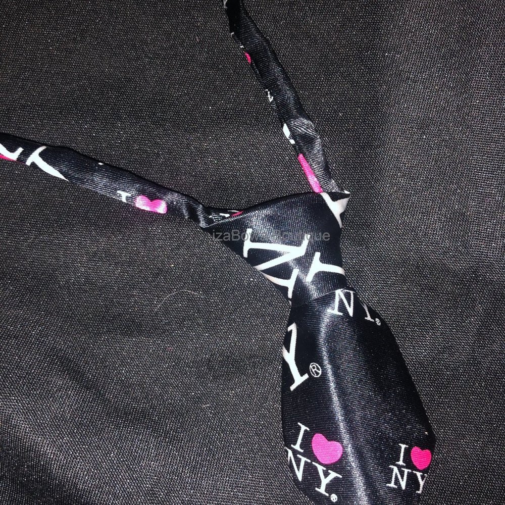 Black "I Love NY" Mini Tie - Fun Prints    =PETS=  TY121  NWT Boutique